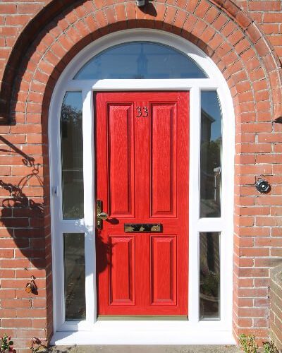 red single door