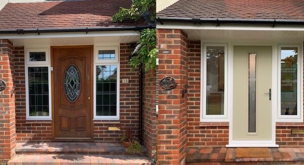 Flush sash windows and comp door before and after