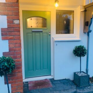 Chartwell Green door and matching side light glass 2