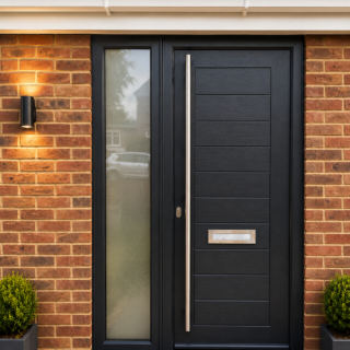 Antharcite grey comp door with pole handle